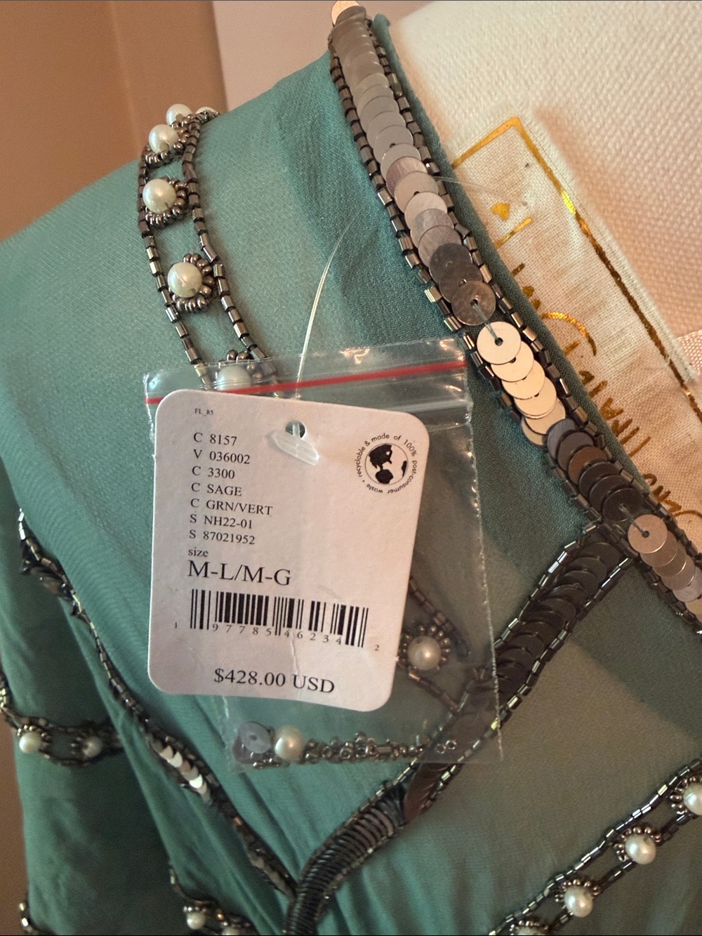 Free People X Jen’s Pirate Booty Space Odyssey Embellished Pearl Kaftan Dress - Picture 10 of 11